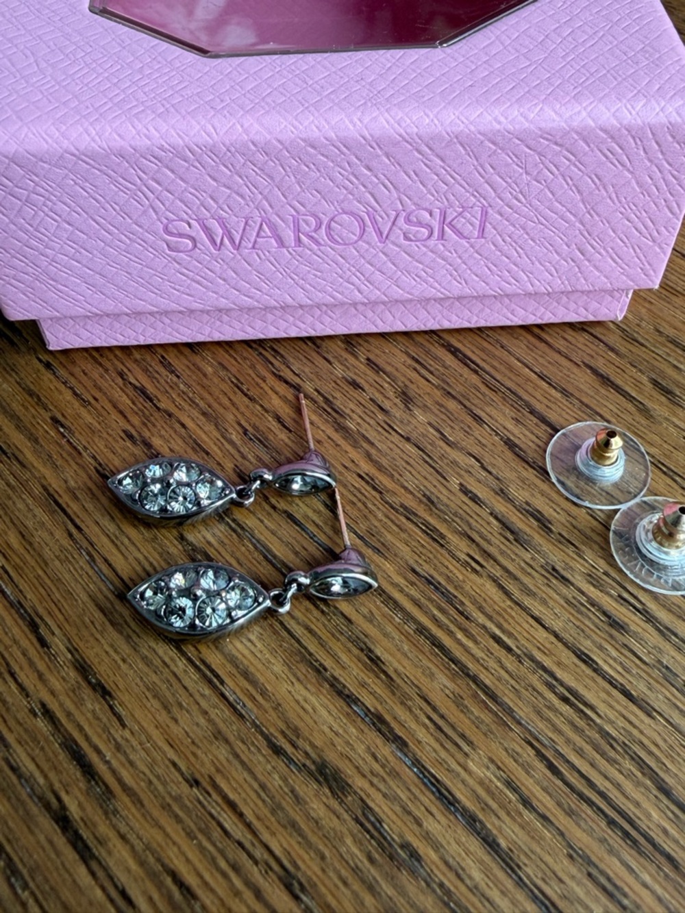 Swarovski Silver Crystal Drop Earrings